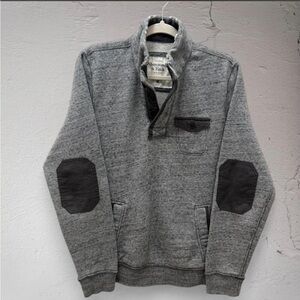 Vintage Y2K Abercrombie & Fitch Charcoal Gray Button Up Henley Sweatshirt